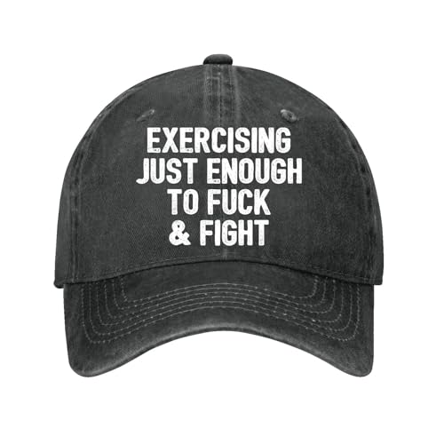 qwumub Exercising Just Enough to Fuck & Fight Hat Women Funny Dad Hats Funny Gifts for Men