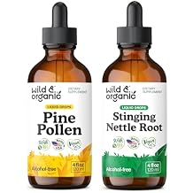 Wild & Organic Pine Pollen Tincture 4 fl oz & Stinging Nettle Root Tincture 4 fl oz