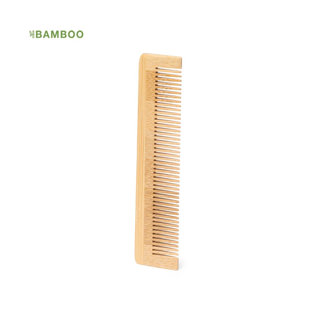 100 Peines de Bambú - Pack de 100 Unidades – Peine Plano con Dientes Finos Uniformes – Presentación Individual en Sobre de Papel Abierto – Amenities para Hotel y Kits de Higiene