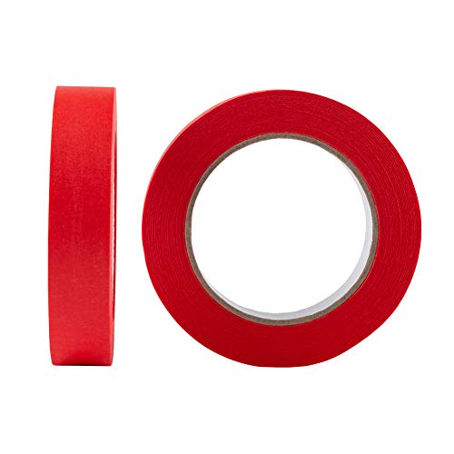Lichamp 10 Pack Red Painters Tape 1 Inch, Medium Adhesive Red Masking Tape Bulk Multi Pack, 1 Inch X 55 Yards X 10 Rolls (550 Total Yards) #TOP5