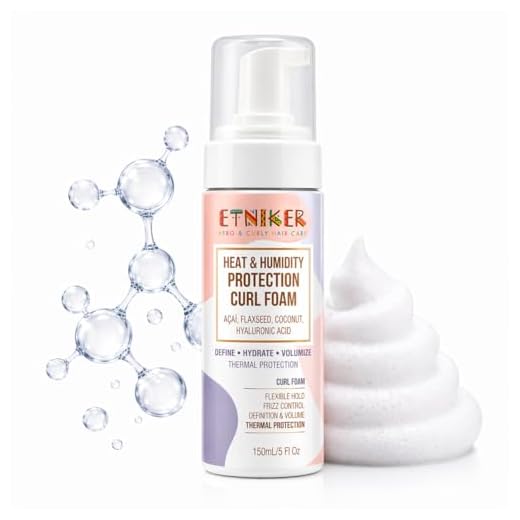 ETNIKER AFRO HAIR CARE Espuma Para Cachos Etniker. Modeladora Cabelos Cacheados E Ondulados. Mousse Capilar Antifrizz Com Açaí, Linhaça Ácido Hialurônico De Coco. Produtos Sem Álcool, Parabenos Ou S