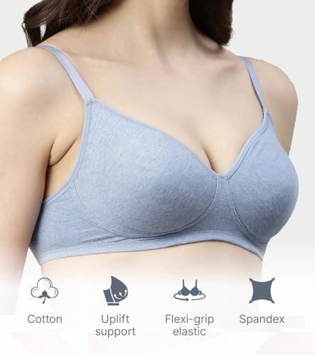 Image of Enamor Innovations Fabcool Encircled Side Support Shaper, Non Padded, Wirefree, High Coverage, Women's Cotton Everyday Bra - A042 (Available in Plus Sizes)