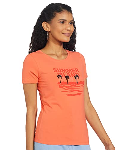 Image of Spykar Womens Regular Fit Cotton Lycra Solid T-Shirt (A21SPKT01BJ007L-P)