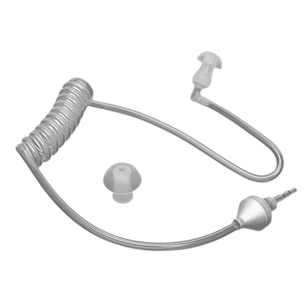 2x3.5mm mono headset earphone stereo air tube mic earpiece lightweight silver| headsets & earpieces| parts & accessories | radio communication |consumer electronics