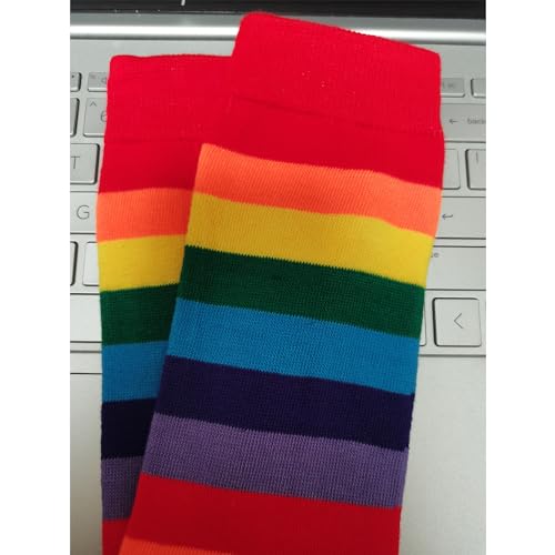 Image of Striped Knee High Socks for Women Outdoor Sport Athletic Stripe Casual Tube Socks