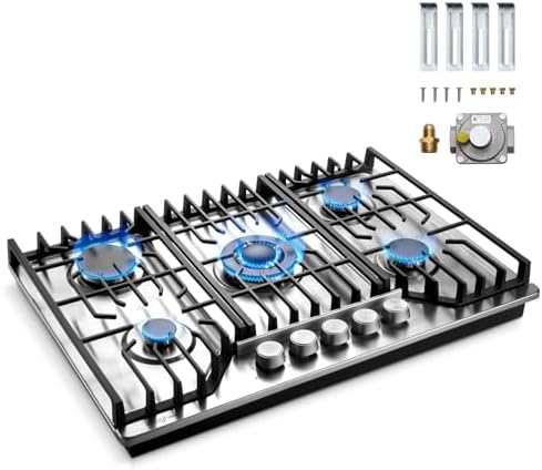 Gas Cooktop 30 inch with 5 Sealed Burners, Built-in Gas Stove Top...