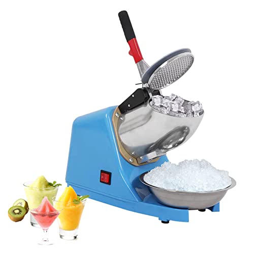 110V Electric Ice Shaver Crusher,Portable Stainless Steel 4 Blades Ice Shaved Machine,300W 2200RPM Snow Cone Maker Shaved Ice Maker with Ice Plate,220lbs/hr for Home and Commercial Use - Image 3