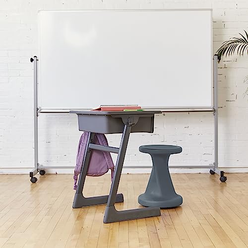 Image of ECR4Kids Twist Active Wobble Stool, 18in Seat Height, Classroom Furniture, Dark Grey