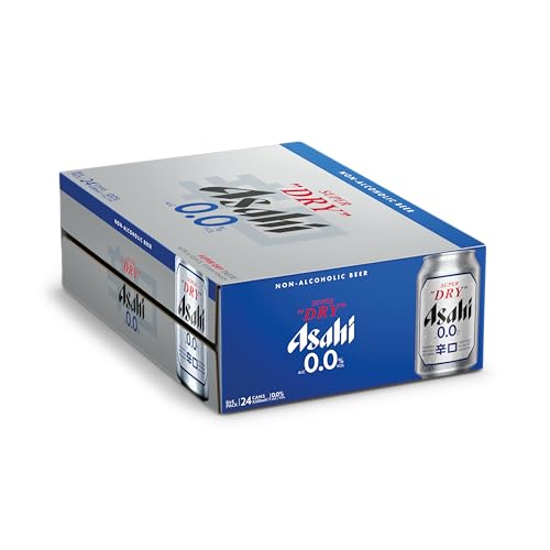 Asahi Super Dry 0% Alcohol Free Beer, Non alcoholic Lager, Japanese Beer, 24 x 330ml Cans