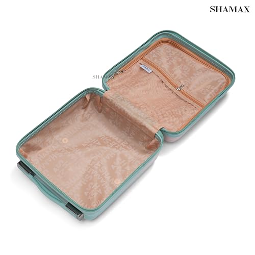 Image of SHAMAX Hard Shell Vanity Box for Women | Makeup Organizer Case with TSA Lock, Spacious Storage & Travel-Friendly, Wedding Gift | Cosmetic & Jewellery Storage Box (28x16.5x30cm) Mint Green