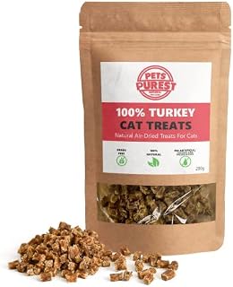 Pets Purest Cat Treats with 100% Turkey - Delicious Grain Free, Low Fat & High in Protein Hypoallergenic Cat Food Biscuit Snack for Cat, Kitten & Senior (200g)