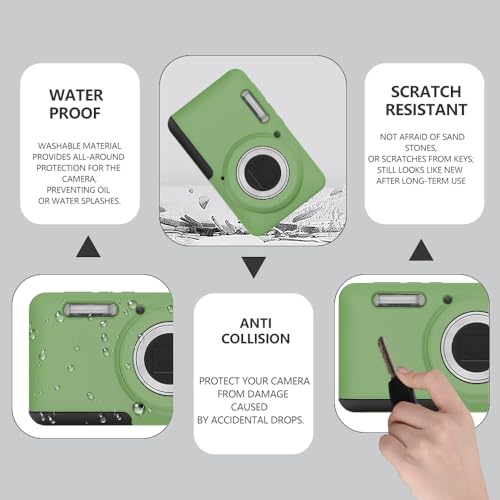 Image of Case for Kodak PIXPRO FZ55,FZ55 accessories,Soft Silicone Protective Case,Comes with 2 Screen Protectors and 1 Wrist Strap - Matcha green