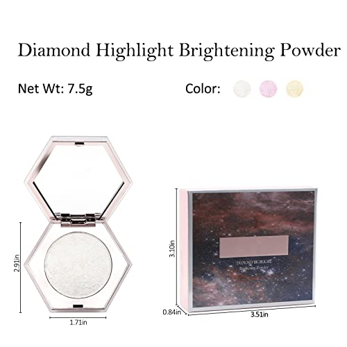 Erinde White Silver Face Highlighter Makeup Palette, Shimmer Glitter Highlighter Powder For Face Body, Natural Glossy Highlight Makeup Illuminator Highlighter Palette, Long-Lasting, Lightweight, 01# #TOP6
