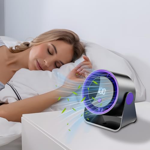 Ventilador portátil USB recargable para camping con pantalla LED y 100 velocidades ajustables 4