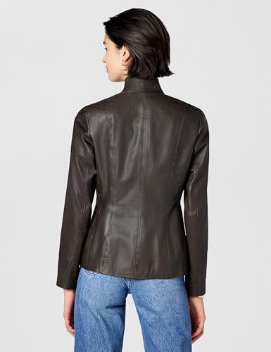 Image of Cole Haan Women's Leather Wing Collared Jacket (Standard and Plus Size)