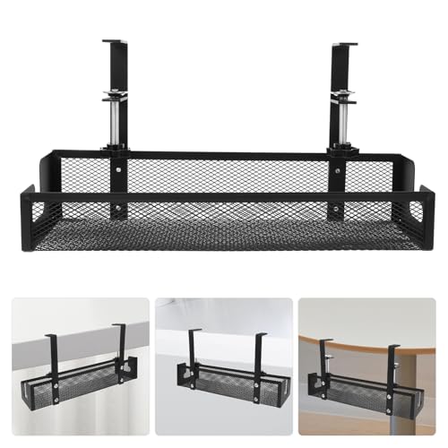 Bandeja de Gestión de Cables Kisangel para Escritorio Grande 40cm Negro de Malla Organizador de Cables Soporte sin Taladro para Oficina y Hogar miniatura 7