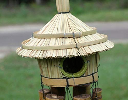 Salty Pelican Pack Of 2 Tiki Birdhouse Windchimes/Handcrafted Bamboo #TOP7