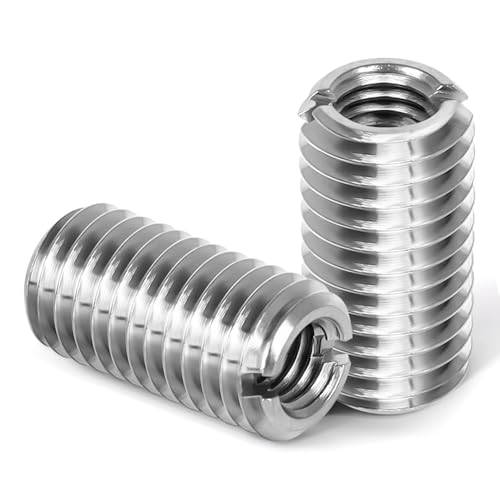 MewuDecor M4-0.7 Female to M8-1.25 Male Threaded Insert Reducing Nut 8mm, Insert Nut Screw Reducer Conversion, Stainless Steel, 10 PCS
