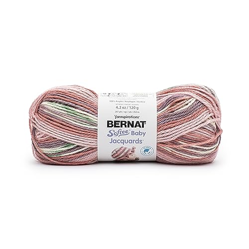 Image of Bernat Softee Baby Jacquards Soft Yarn for Crocheting, Faded Blooms 3-Pack