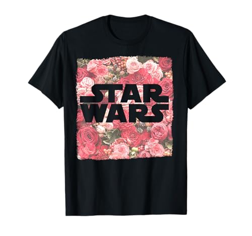 T-shirt Star Wars à motif logo fleurs roses pour femme et fan de la saga