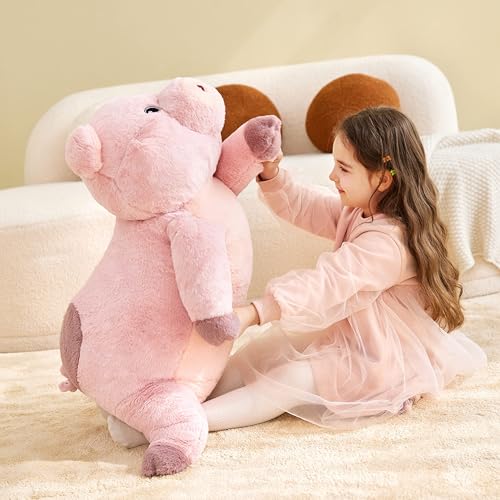 Image of IKASA Large Pig Soft Toy Giant Cuddly Toy, 78 cm Large Plush Toy, Cute Giant Fluffy Soft Jumbo Plush Toy, Gift for Children