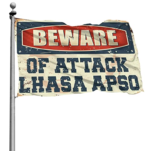 Drapeau Lhassa Apso 152 x 244 cm avec inscription humoristique