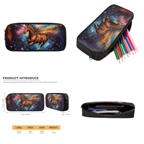 COEQINE Space Horses Print Backpack for Boys Girls Bookbag with Lunch Box & Pencil Case & Water Bottle Sleeve 4 in 1 Casual Outdoor Daypack Back to School Gifts4