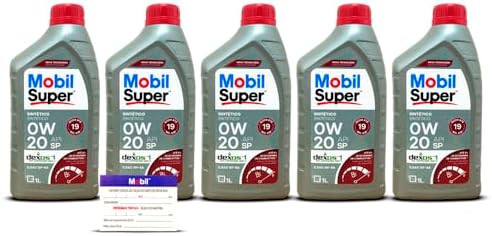 Kit 5 Litros Oleo Mobil Super Dexos 1 0w-20 Api Sp Sintetico