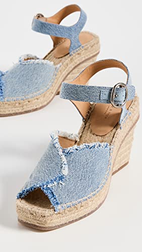 Rag & Bone Women's Santiago Wedge Espadrilles, Ltdenim, Blue, Tan, 6 Medium Us #TOP3