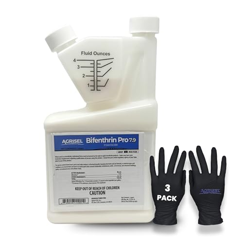 Agrisel Bifenthrin Pro 7.9, Insect Control, Safe for Plants & Crops, Insecticide, Effective Against 125+ Insects, Includes 3-Pack of Agrisel Protective Gloves, 32 Ounces