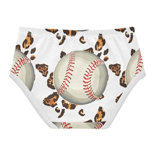 Designer Toddler Underwear Custom 2t Cotton Little Girl Panties Cool Baseballs Leopard Print White Briefs Underpants2