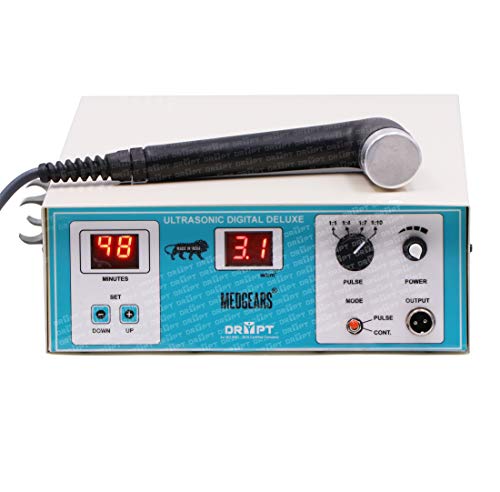 Image of DR PT Corded Electric Ultrasonic Therapy Ultrasound Massager Physiotherapy Ultrasound Deluxe Ust Machines for Physiotherapy, Off-white