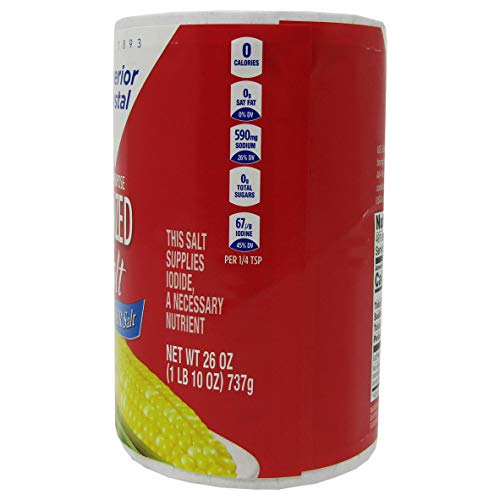 Salt Superior Crystal The Finer Iodised Salt, 3 Pack Each 26 Oz #TOP2