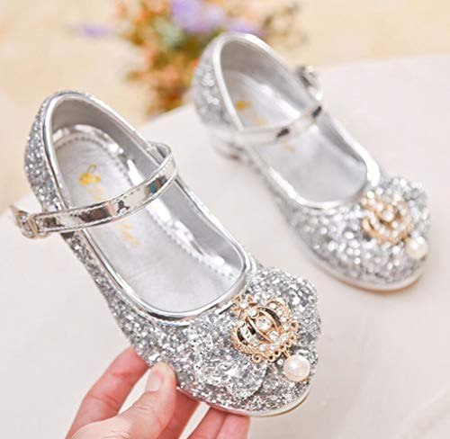 Flower Girls Dress Princess Shoes Cosplay Glitter Wedding Party Bridesmaids Mary Jane Low Heeled3