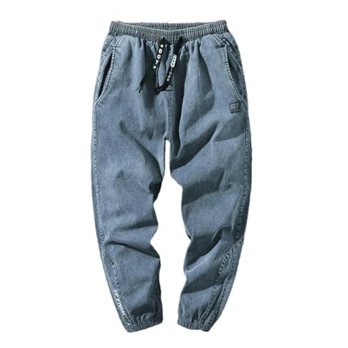 Men's Jogger Jeans Streetwear Black Blue Casual Denim Cargo Pants Stretch Cotton Taper Jeans Baggy Trousers