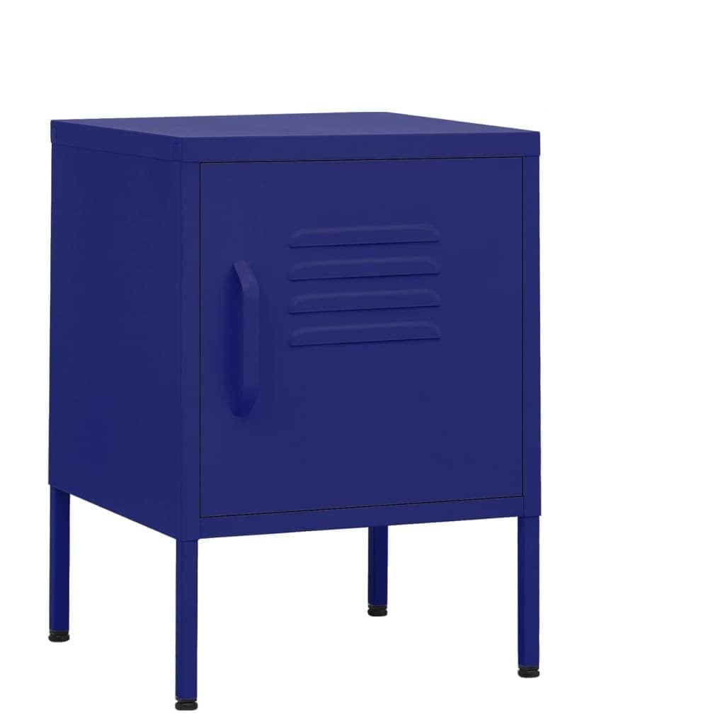 Table de chevet en acier bleu marine lot de 2 de 35x35x51 cm moderne