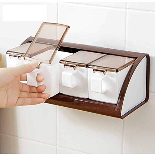 barattoli di stoccaggio Barattoli di spezie, barattoli di condimento Barattolo di spezie Scatola di condimento, 3/4Pcs Set Cucina Spice Storage Bottiglia, Barattoli Trasparente Sale Pepe