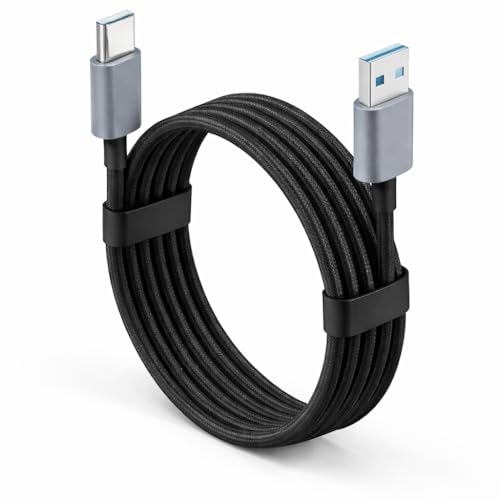 Image of ELVIX Fast Charging USB C Cable 100W PD - 480Mbps High Speed Data Sync - Durable Nylon Braided Type C Charger Cable for Smartphones, Tablets & Charging Devices