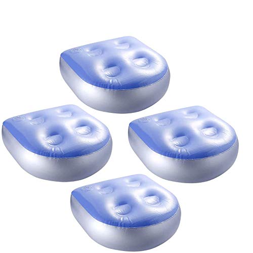 4 piezas de asientos elevadores para bañera de hidromasaje inflable asiento multifuncional Spa asiento con succión, para adultos niños en casa spa y resto (azul, 4 piezas)