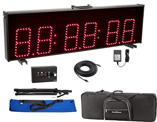 Reloj cronómetro digital con seis dígitos LED de 6 pulgadas (modelo ALZS01A) de Alzatex, carcasa metálica