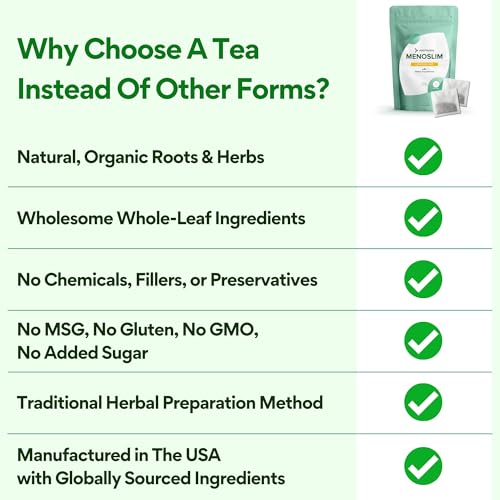 Image of VoomVaya MenoSlim Tea - Menopause & Perimenopause Supplement for Women - Supports Healthy Metabolism & Overall Wellness - Apple Cinnamon Flavor - 30 Tea Bags