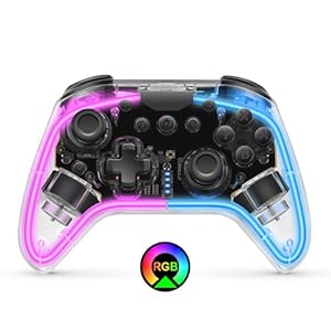 Senwoo Switch Controller – Compatible with Switch, Lite, OLED; Pro Controller with RGB Breathing LED; Supports Multi-Platform & App with Turbo, Wake-up Function
