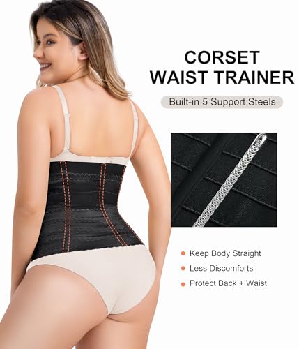 QACIVIQ Segmented Waist Trainer for Women Waist Cincher Shapewear for Women Tummy Control Workout Body Shaper Girdle3