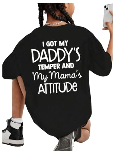 SOLY HUX Girl's Letter Print Graphic Tees Short Sleeve Crew Neck T Shirt Summer Tops Streetwear2