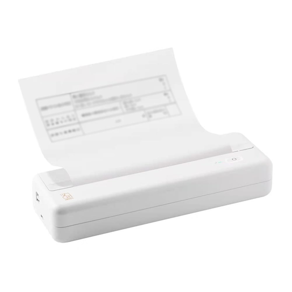 Stampante termica A4, mini stampante Bluetooth portatile per viaggi e casa, stampa wireless senza inchiostro, design compatto per ufficio e scuola