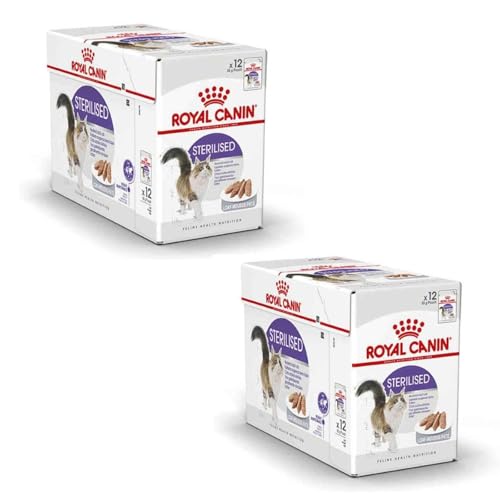 Royal Canin Sterilised Mousse | Pack Double | 2 x 12 x 85 g | Aliment Complet pour Chats Adultes | Nourriture Humide spécialement développée pour Les Chats...