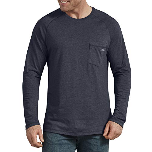Dickies Men's Temp-iQ Performance Cooling Long Sleeve T-Shirt, Dark Navy Heather, 2X