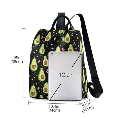 Image of Fustylead Cute Avocado Women Fashion Backpack Purse Travel Ladies College Shoulder Bags