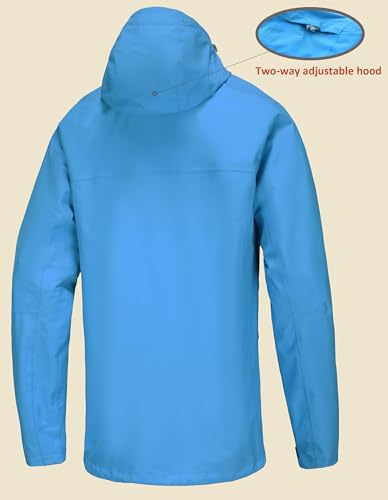 Image of NORDIC OUTLAND Mens Lightweight Hooded Waterproof Rain Jacket Breathable Raincoat Shell for Outdoor Mountain Hiking