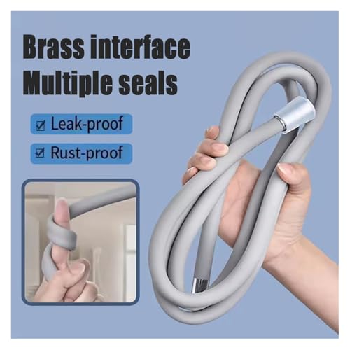 Flexible de douche en silicone blanc 1.5m de qualité supérieure robuste - 2